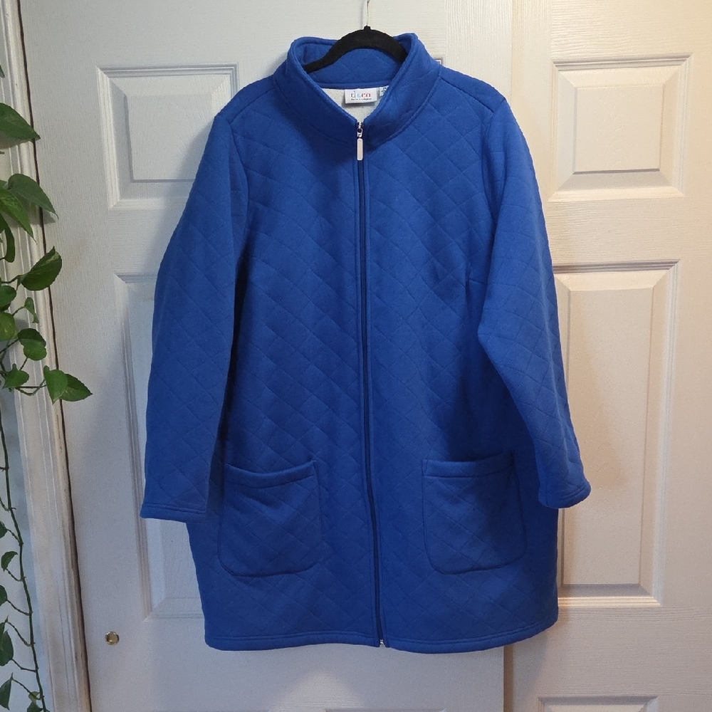 Denim & Co Blue Quilted Jacket - Picture 1 of 6
